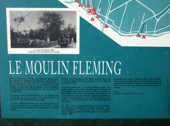 Panneau explicatif prs du Moulin Fleming - LaSalle - Montral