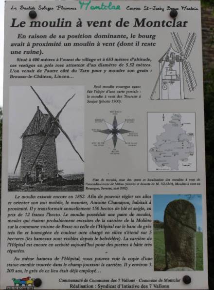 Panneau d'information  propos du site du moulin