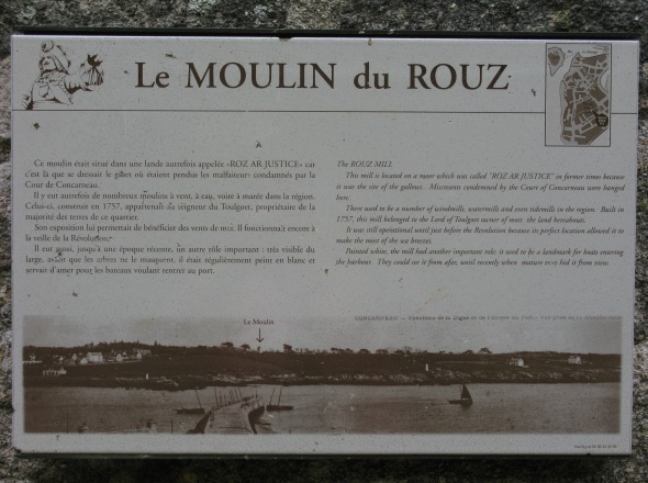 Panneau explicatif du Moulin du Rouz à Concarneau