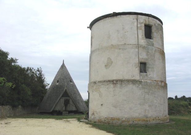 Le moulin de la Bre en phase de restauration en 2021